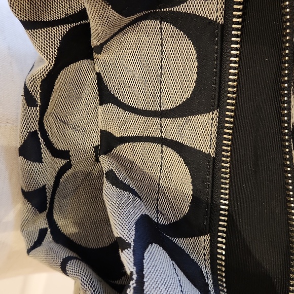 Vintage Coach Signature Shoulder Bag Black/Gray - Picture 7 of 12